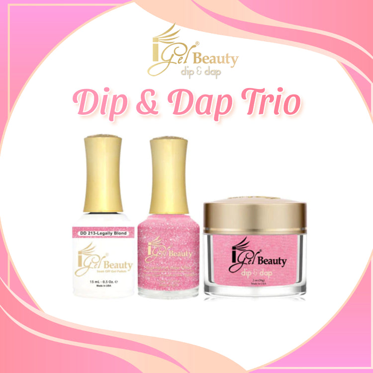iGel Dip & Dap Trio Matching Gel, Nail Lacquer, Dipping Powder