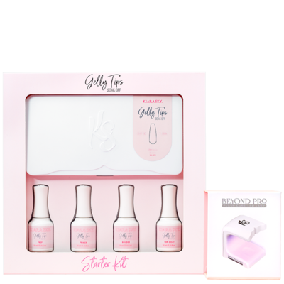 Kiara Sky Gelly Tips Starter Kit - Medium Coffin (Free Mini Lamp)