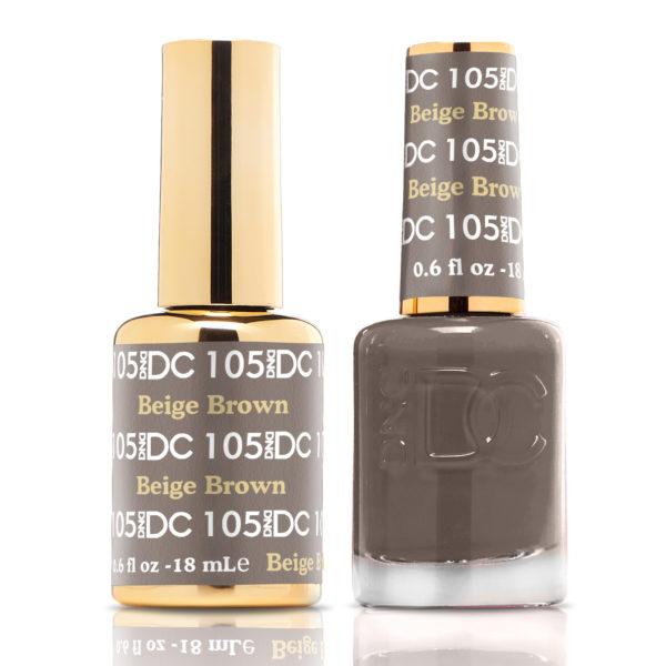 DND DC Matching Gel Polish Duo #105 - Beige Brown