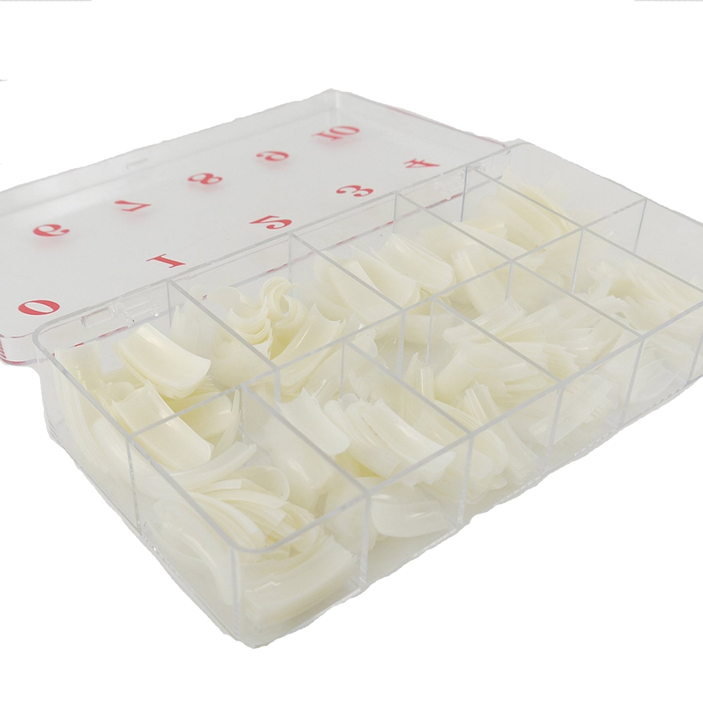 Lamour Nail Tips Crystal Size 0-10 (50 pcs each size) + Tip Box