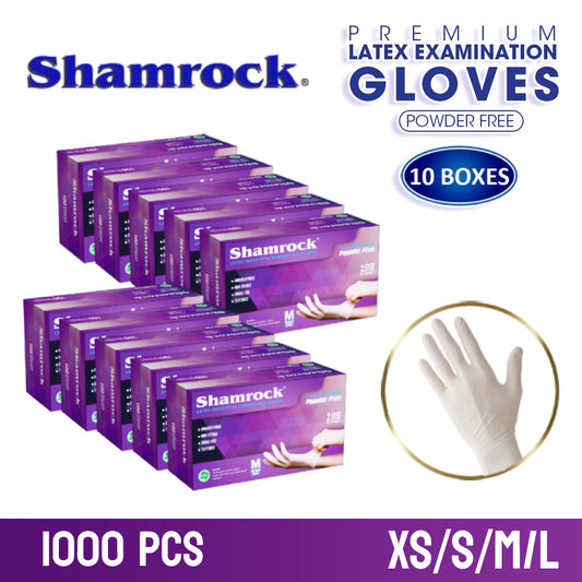 Shamrock Latex Hand Gloves CASE 1,000pcs [XS, S, M, L]
