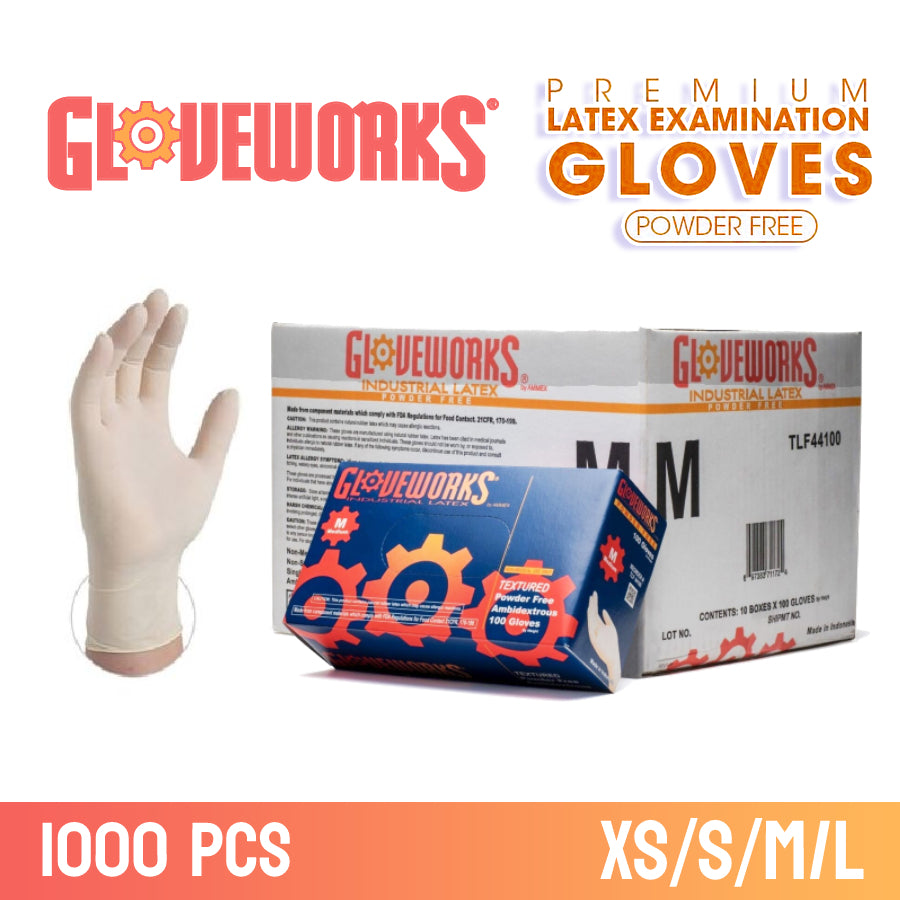 Glove Work Latex Hand Gloves CASE 1,000pcs [XS, S, M, L]