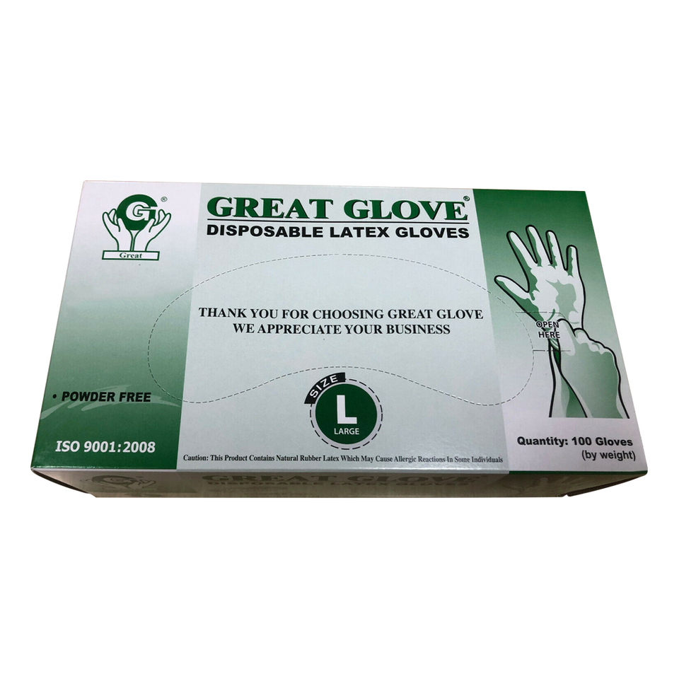 Great Glove Latex Hand Gloves CASE 1,000pcs [XS, S, M, L]
