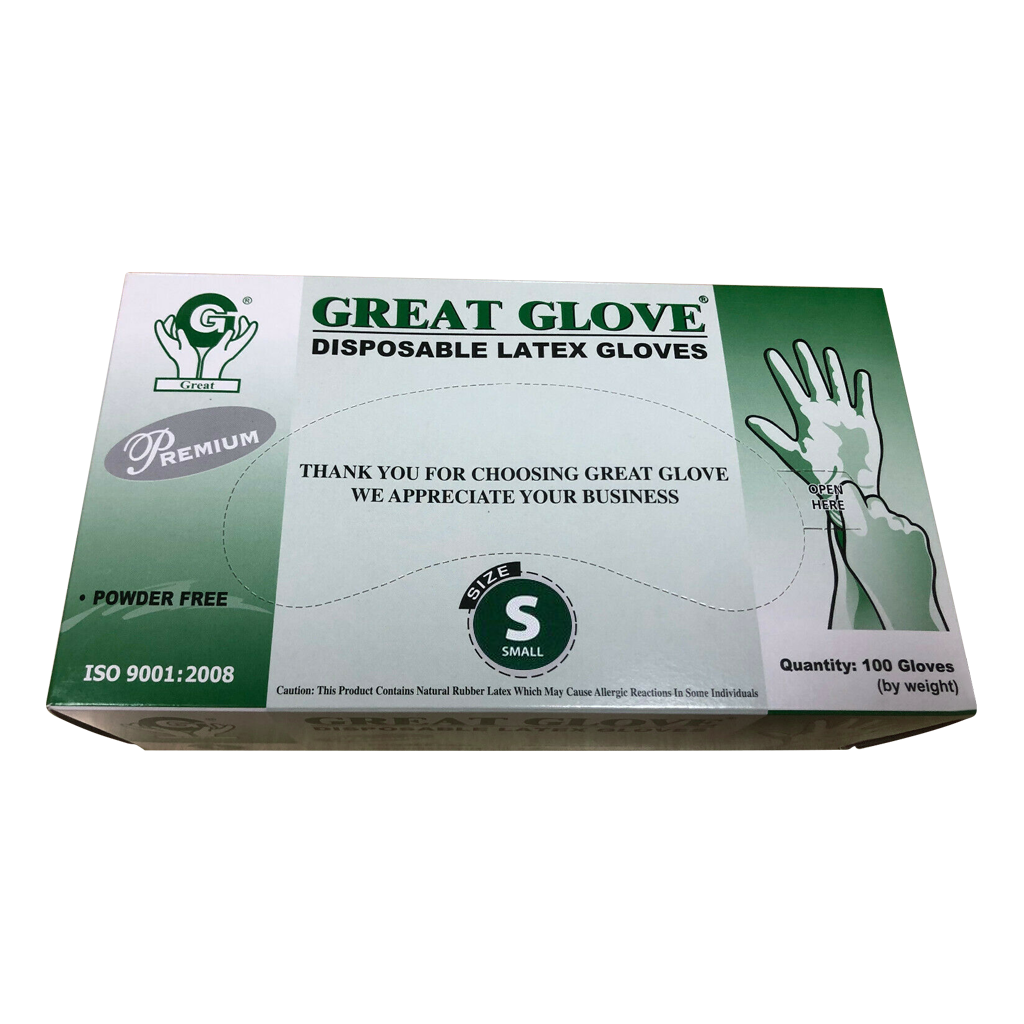 Great Glove Latex Hand Gloves CASE 1,000pcs [XS, S, M, L]