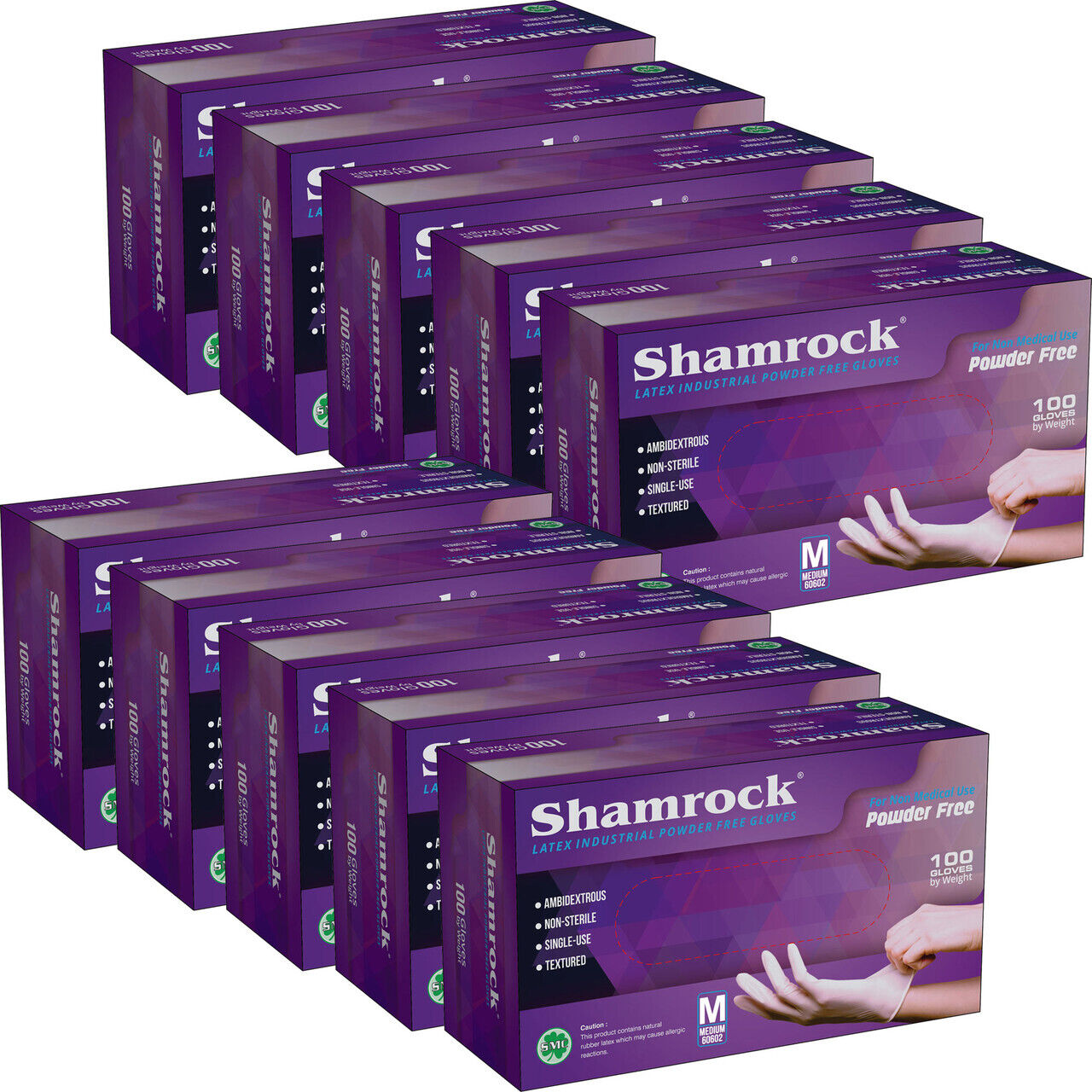 Shamrock Latex Hand Gloves CASE 1,000pcs [XS, S, M, L]