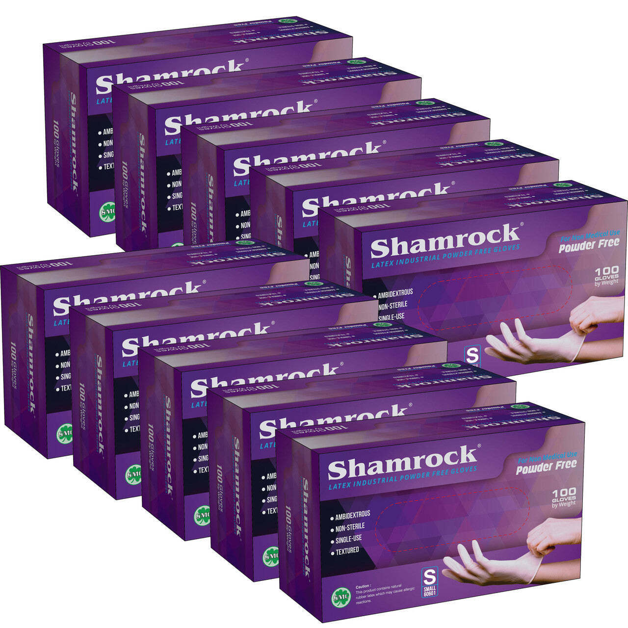 Shamrock Latex Hand Gloves CASE 1,000pcs [XS, S, M, L]