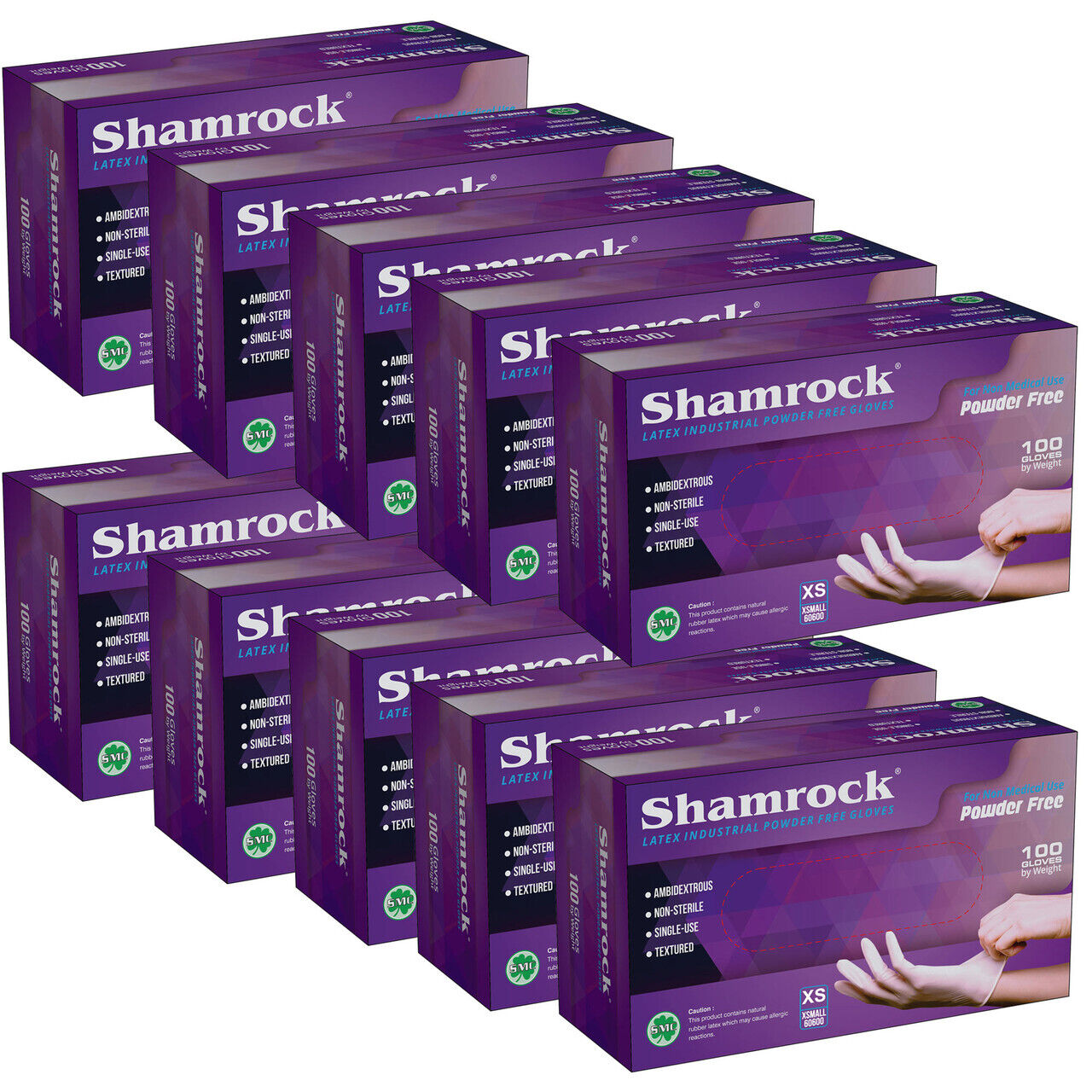 Shamrock Latex Hand Gloves CASE 1,000pcs [XS, S, M, L]