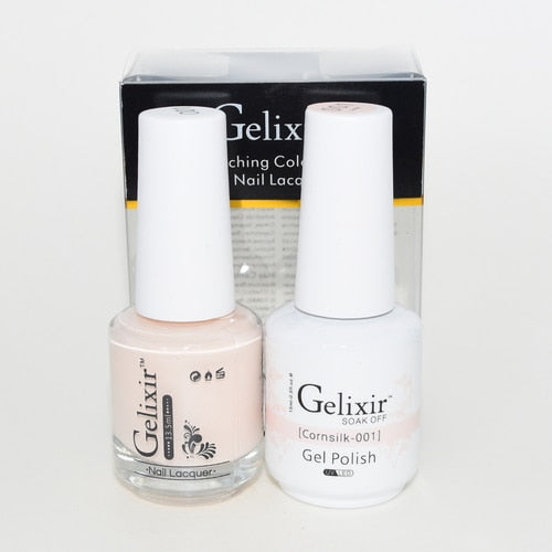 GELIXIR MATCHING COLOR DUO - GEL POLISH & NAIL LACQUER  #001 - Cornsilk