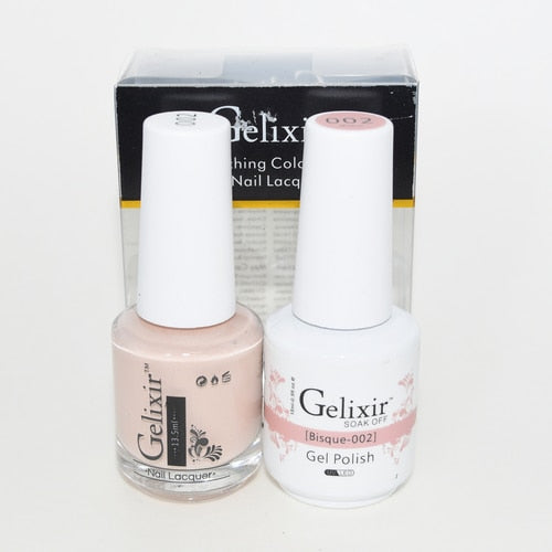GELIXIR MATCHING COLOR DUO - GEL POLISH & NAIL LACQUER  #002 - Bisque