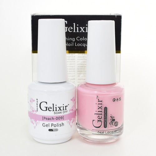 GELIXIR MATCHING COLOR DUO - GEL POLISH & NAIL LACQUER  #009 - Peach