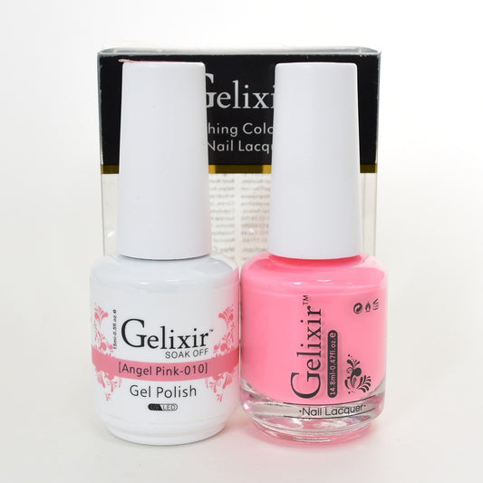 GELIXIR MATCHING COLOR DUO - GEL POLISH & NAIL LACQUER  #010 - Angel Pink