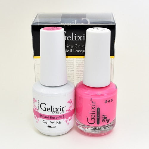 GELIXIR MATCHING COLOR DUO - GEL POLISH & NAIL LACQUER  #013 - Brilliant Rose