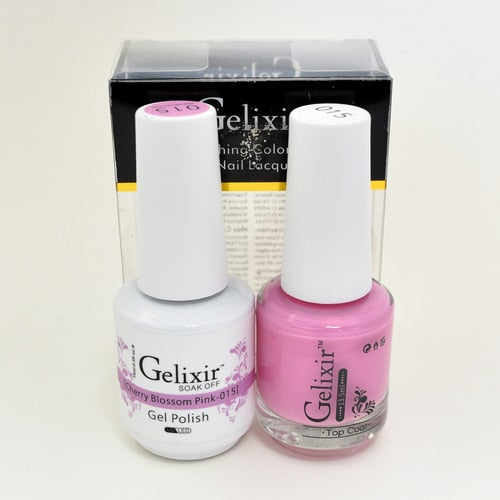 GELIXIR MATCHING COLOR DUO - GEL POLISH & NAIL LACQUER  #015 - Cherry Blossom Pink
