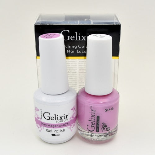 GELIXIR MATCHING COLOR DUO - GEL POLISH & NAIL LACQUER  #025 - Sky Magenta