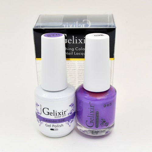 GELIXIR MATCHING COLOR DUO - GEL POLISH & NAIL LACQUER  #028 - Lavender