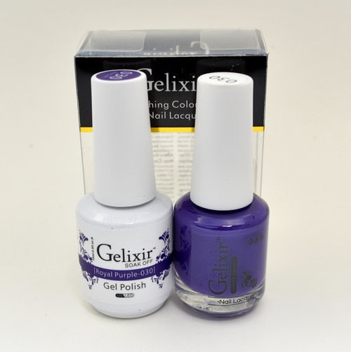 GELIXIR MATCHING COLOR DUO - GEL POLISH & NAIL LACQUER  #030 - Royal Purple