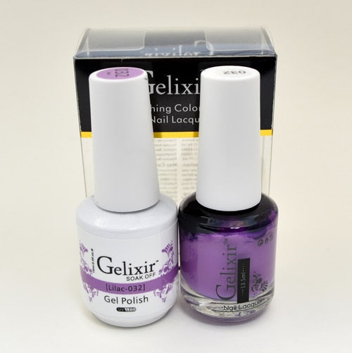 GELIXIR MATCHING COLOR DUO - GEL POLISH & NAIL LACQUER  #032 - Lilac