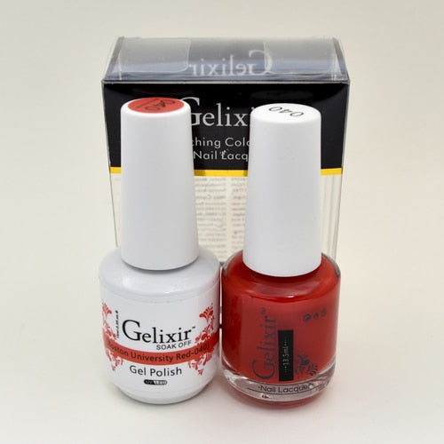GELIXIR MATCHING COLOR DUO - GEL POLISH & NAIL LACQUER  #040 - Boston University Red