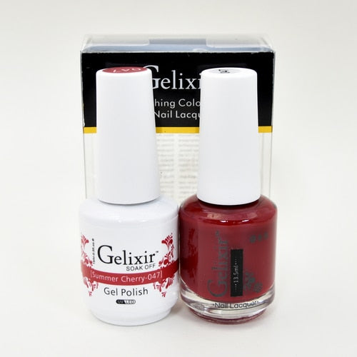 GELIXIR MATCHING COLOR DUO - GEL POLISH & NAIL LACQUER  #047 - Blood Mary
