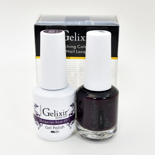 GELIXIR MATCHING COLOR DUO - GEL POLISH & NAIL LACQUER  #051 - Bulgarian Rose