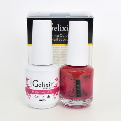 GELIXIR MATCHING COLOR DUO - GEL POLISH & NAIL LACQUER  #052 - Raspberry