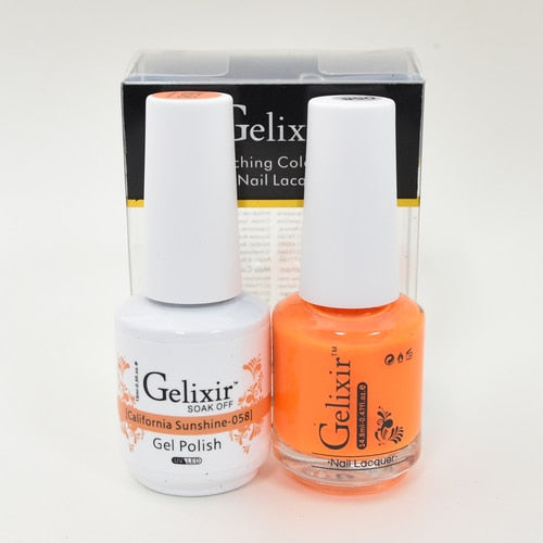 GELIXIR MATCHING COLOR DUO - GEL POLISH & NAIL LACQUER  #058 - California Sunshine