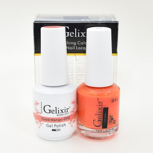 GELIXIR MATCHING COLOR DUO - GEL POLISH & NAIL LACQUER  #059 - Gold Mango