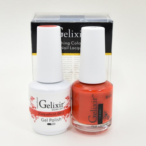 GELIXIR MATCHING COLOR DUO - GEL POLISH & NAIL LACQUER  #061 - Coquelicot