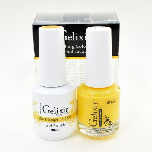 GELIXIR MATCHING COLOR DUO - GEL POLISH & NAIL LACQUER  #063 - Dark Tangerine