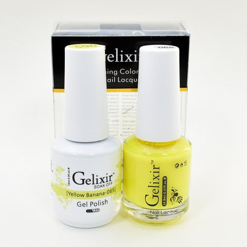 GELIXIR MATCHING COLOR DUO - GEL POLISH & NAIL LACQUER  #065 - Yellow Banana