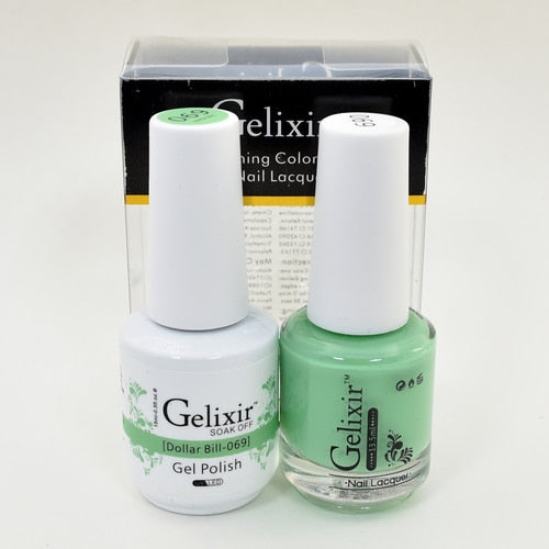 GELIXIR MATCHING COLOR DUO - GEL POLISH & NAIL LACQUER  #069 - Dollar Bill