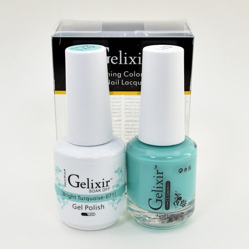 GELIXIR MATCHING COLOR DUO - GEL POLISH & NAIL LACQUER  #071 - Bright Turquoise