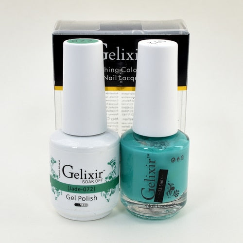 GELIXIR MATCHING COLOR DUO - GEL POLISH & NAIL LACQUER  #072 - Jade