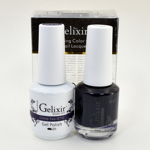 GELIXIR MATCHING COLOR DUO - GEL POLISH & NAIL LACQUER  #075 - Deep Sea