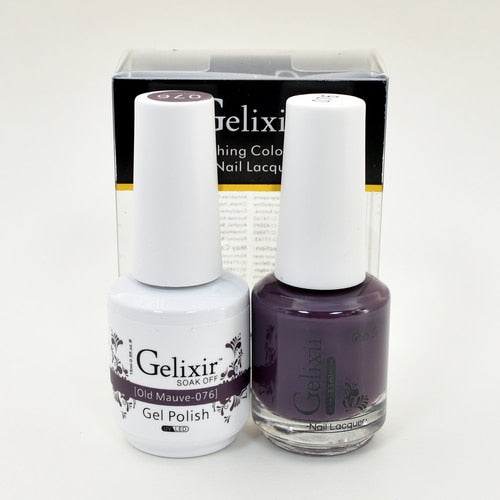 GELIXIR MATCHING COLOR DUO - GEL POLISH & NAIL LACQUER  #076 - Old Mauve
