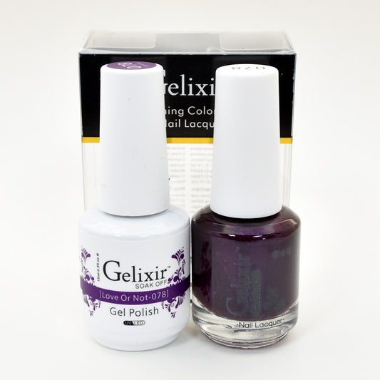 GELIXIR MATCHING COLOR DUO - GEL POLISH & NAIL LACQUER  #078 - Love or Not
