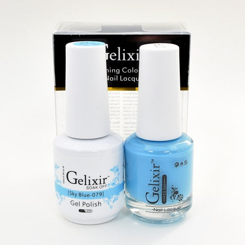 GELIXIR MATCHING COLOR DUO - GEL POLISH & NAIL LACQUER  #079 - Sky Blue