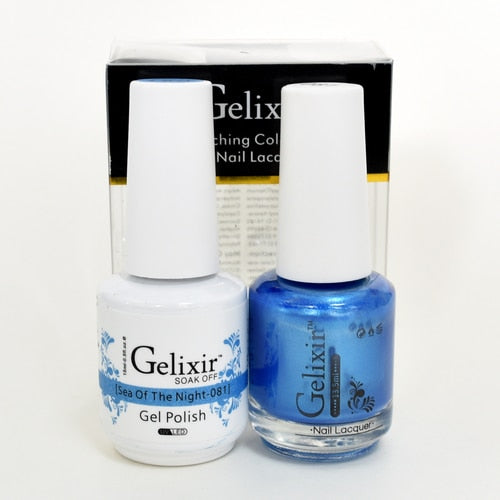 GELIXIR MATCHING COLOR DUO - GEL POLISH & NAIL LACQUER  #081 - Sea of Night