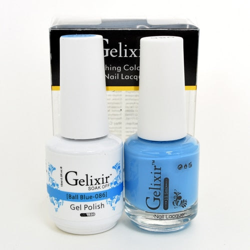 GELIXIR MATCHING COLOR DUO - GEL POLISH & NAIL LACQUER  #086 - Ball Blue