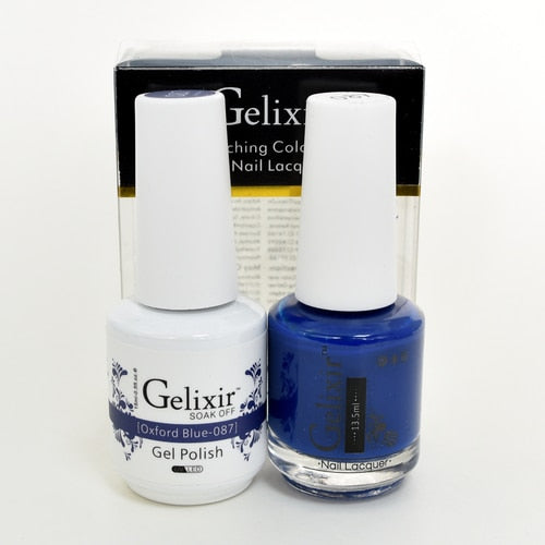 GELIXIR MATCHING COLOR DUO - GEL POLISH & NAIL LACQUER  #087 - Oxford Blue