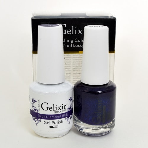 GELIXIR MATCHING COLOR DUO - GEL POLISH & NAIL LACQUER  #088 - Blue Diamond