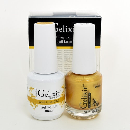 GELIXIR MATCHING COLOR DUO - GEL POLISH & NAIL LACQUER  #092 - Gold Love