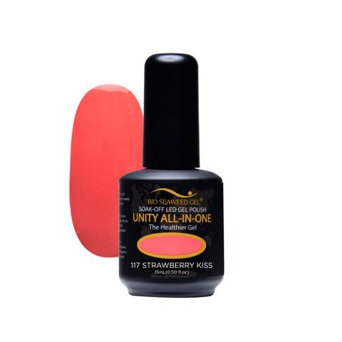 BIO SEAWEED GEL 117 Strawberry Kiss UNITY-ALL-IN-ONE Color Gel Polish