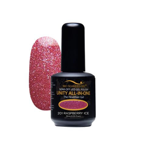 BIO SEAWEED GEL 201 Raspberry Ice UNITY-ALL-IN-ONE Color Gel Polish