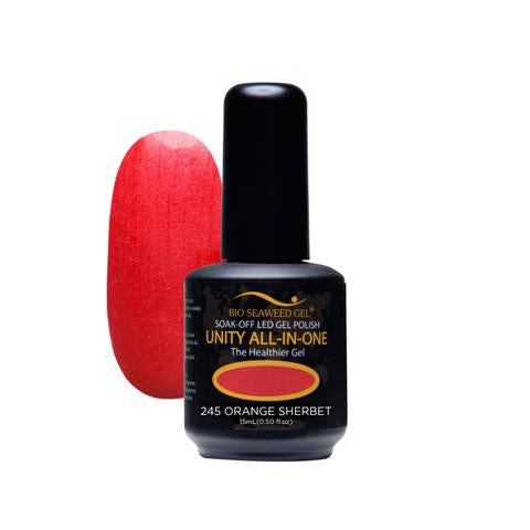 BIO SEAWEED GEL 245 Orange Sherbet UNITY-ALL-IN-ONE Color Gel Polish