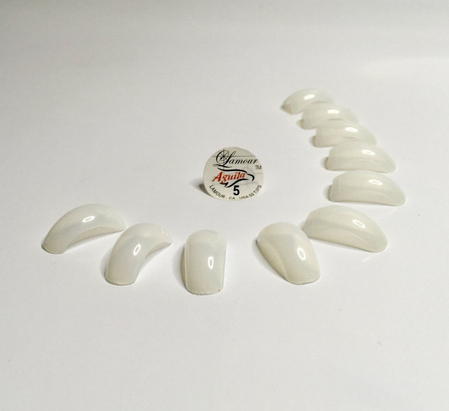 Lamour Nail Tips Anguila - 500 pcs each size - (CHOOSE FROM SIZE 0-10)