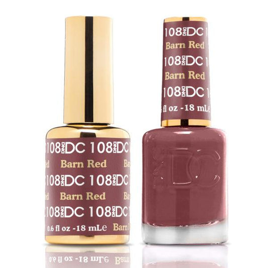 DND DC Matching Gel Polish Duo #108 - Barn Red