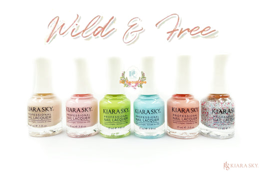 Kiara Sky Nail Lacquer Wild & Free Collection Full 6pcs