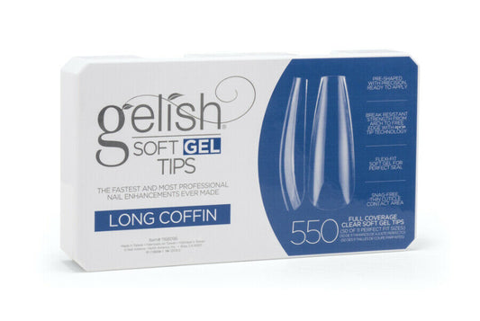 Gelish Soft Gel Tips - Long Coffin - 550pcs