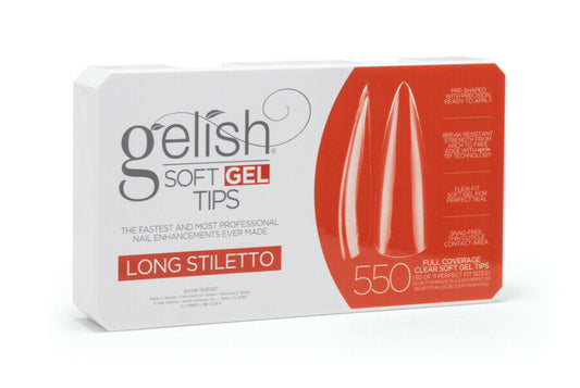 Gelish Soft Gel Tips - Long Stiletto - 550pcs